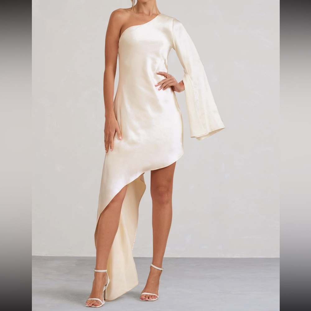 HANNA asymmetrical one shoulder dress
